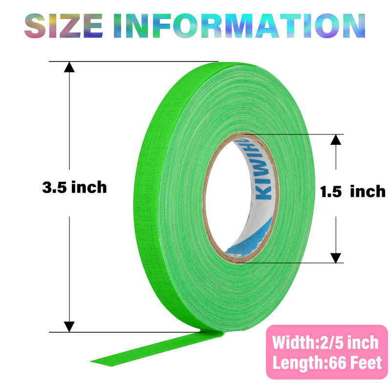 [Australia - AusPower] - Neon Gaffer Cloth Tape, UV Blacklight Glow in The Dark Party Supplies, UV Reactive Gaffers Tape for Neon Party Decorations, 2/5 inch x 66 Feet - Fluorescent Green 