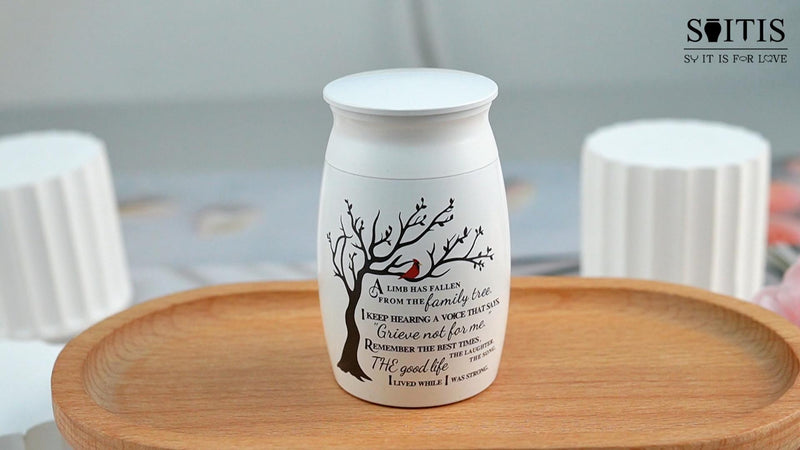 SOITIS 2.7" Aluminum Keepsake Mini Urns for Human Ashes Small Urn for Ashes Tree