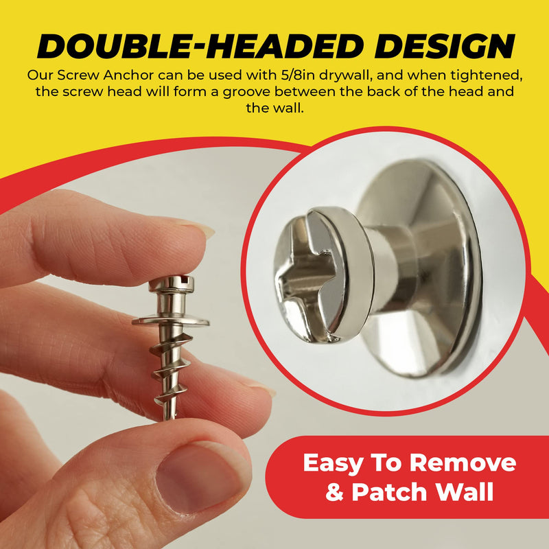 [Australia - AusPower] - QUALIHOME Double-Headed Wall Screw Anchors - Drywall Screw & Anchor in One for Items up to 30 Lbs. - Bear Claw Mounting Screws for D-Rings/Sawtooth/Wire/Keyholes - Hang Pictures/Mirrors (Pack of 25) 