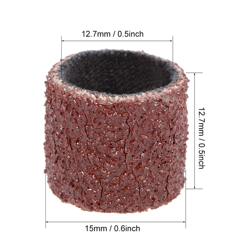 [Australia - AusPower] - uxcell 1/2 Inch x 1/2 Inch Sanding Sleeves 80 Grits Sandpapers Band Drums 10 Pcs 