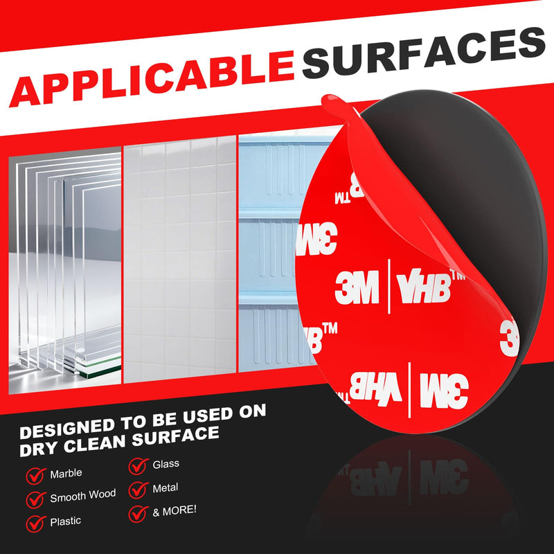 Double Sided Tape Heavy Duty 40PCS Adhesive Pads 1“ and 2” Squares Dots Rectangles Strong Waterproof Mounting Tape for Dashboard Dash Cam Windshield Suction Cup Phone Holders Black