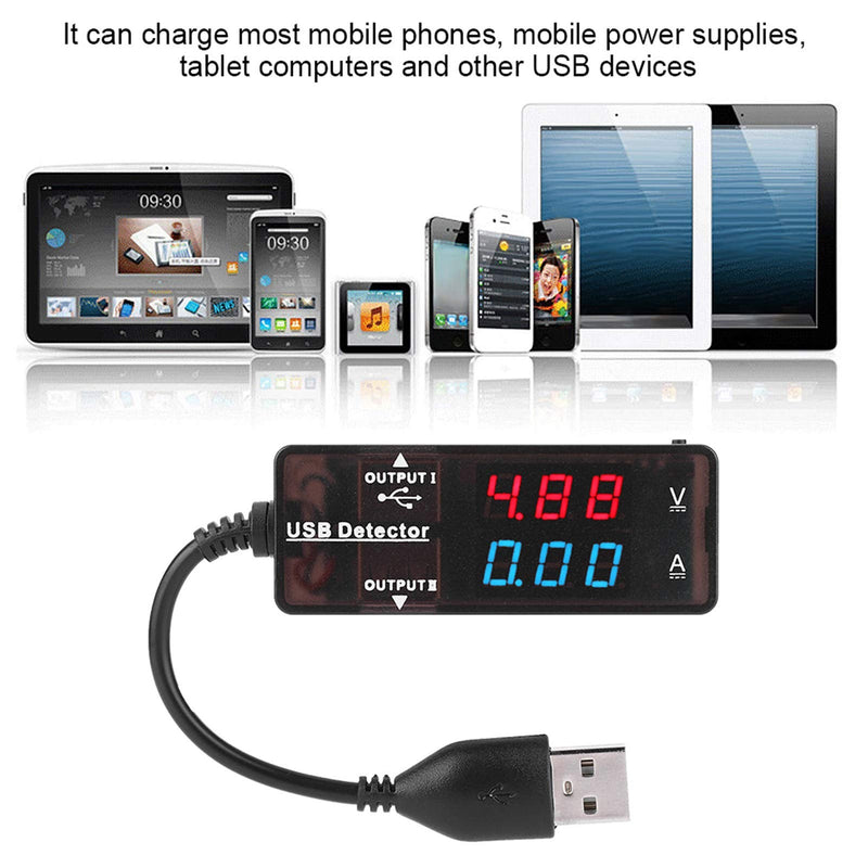 [Australia - AusPower] - YB26VA USB Detector, Lasting Duals Display USB Detector Voltmeter Ammeter Battery hatacity Tester for Mobile Phone Tablet Computer USB Device(Duals Color) 