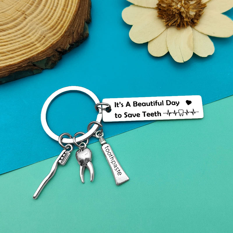 [Australia - AusPower] - Dentist Gifts Dentist Keychain Gifts for Men Women Funny Dental Hygienist Gifts Dentist Assistant Jewelry Keyring Dentist Graduation Gift Dental Student Gift Nurse Dentist Office Orthodontist Gift 