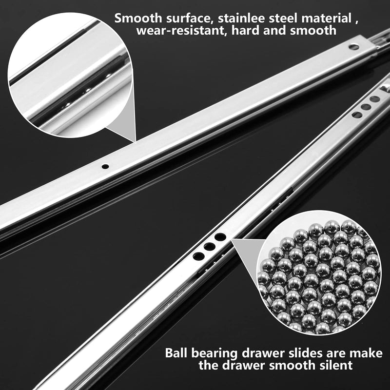 [Australia - AusPower] - 12 Inch Drawer Slides, Metal Drawer Slide Small Drawer Rails Ball Bearing Two Way Slide Track Rail Pack of 2 (0.7" Wide) 12" - 2PCS Style 1 