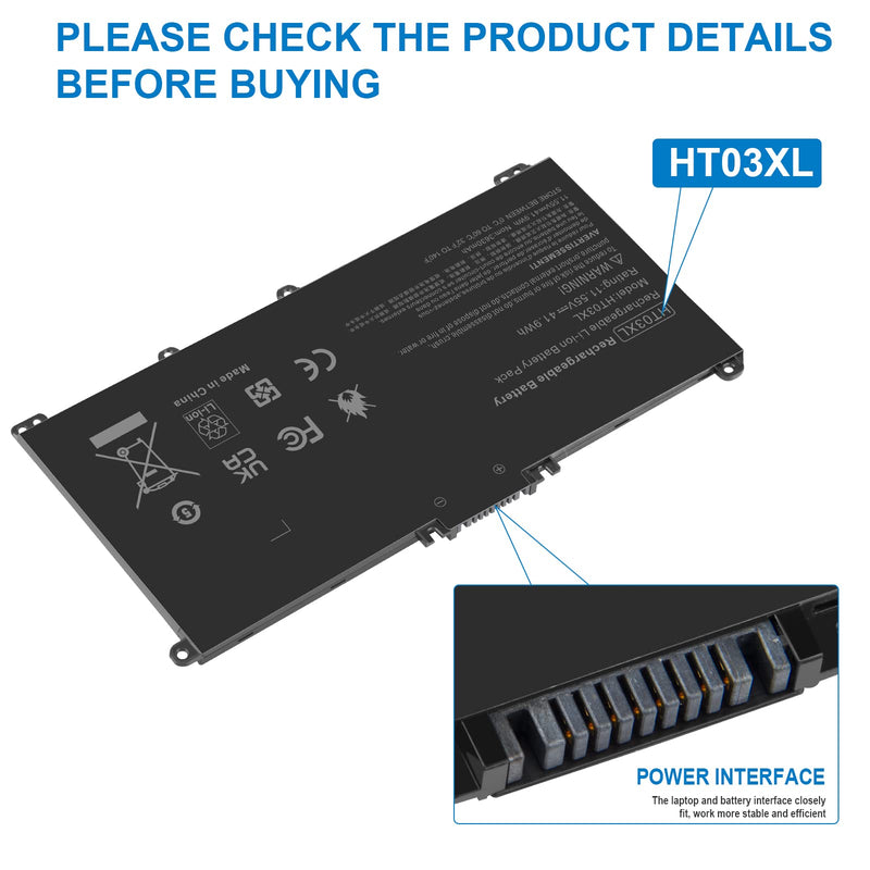 [Australia - AusPower] - TREE.NB HT03XL L11119-855 Laptop Battery Replacement for HP Pavilion 14 15 17 15-CS 15-DA 15-DB 15-DW Series 15-CS0053CL 15-DW0033NR 15-DA0014DX HT03041XL L11421-542 L11421-2C2 HSTNN-UB7J HSTNN-DB8R 