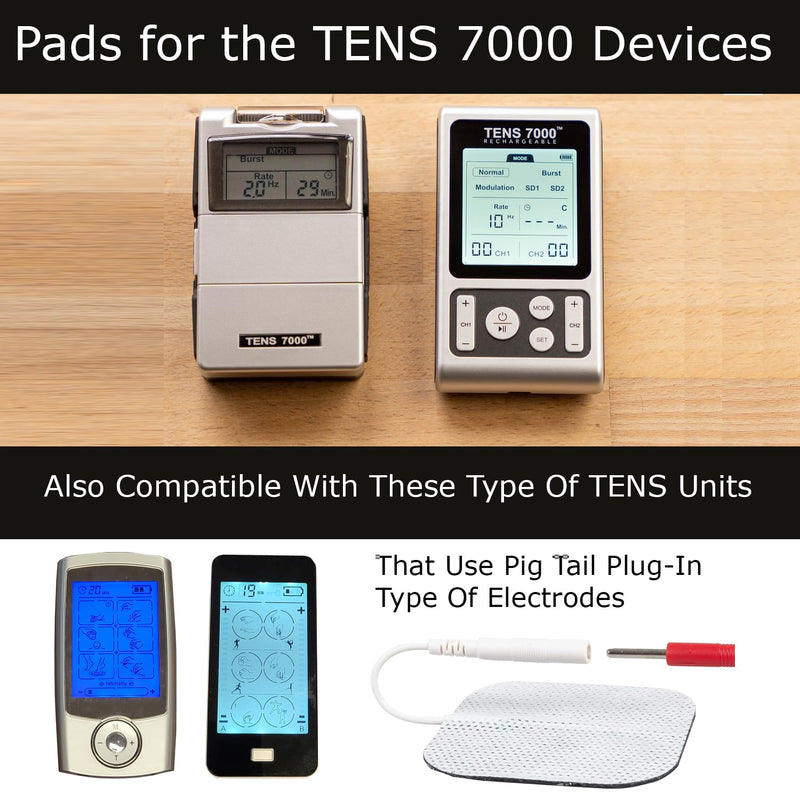 TENS 7000 Official TENS Unit Electrode Pads - 96 Pack, Premium Quality OTC TENS Unit Replacement Pads, 2" X 2" - Compatible with Most TENS Machines, Replacement Electrodes Value Pack