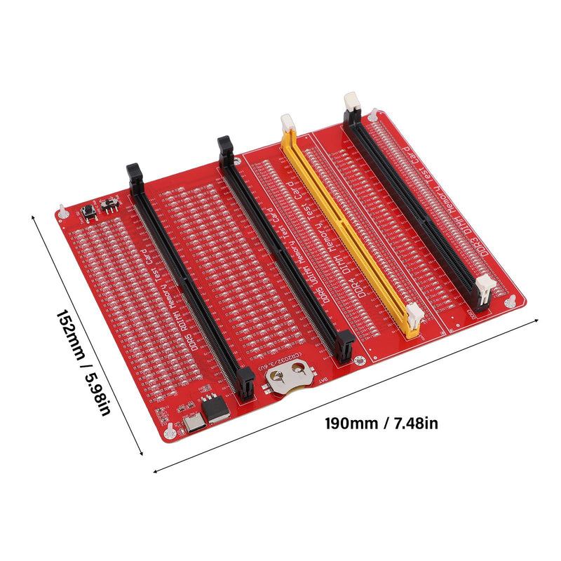 RAM Memory Tester Card, 4-in-1 DDR3 DDR4 DDR5 Server DDR5 Tester with LED Indicator and Dual Power Supply for Testing Desktop Computer Memory Hardware