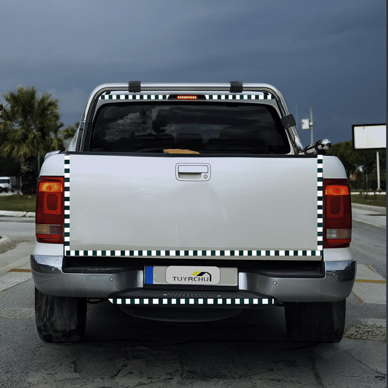 Black White Reflective Tape Outdoor Waterproof 1 inch X 66 feet, High Visibility Hazard Conspicuity Safety Industrial Marking Tape
