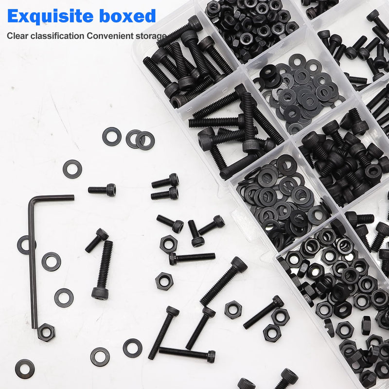 [Australia - AusPower] - mxuteuk 540PCS M2 M3 Metric Screws Assortment Set Suitable for 3D Printer DIY,Hex Socket Head Cap Screws Bolts Nuts Kit+mxuteuk 1260PCS M4 Screws kit,M4x6mm-40mm Metric Screws Bolts Washers Nuts Kit 