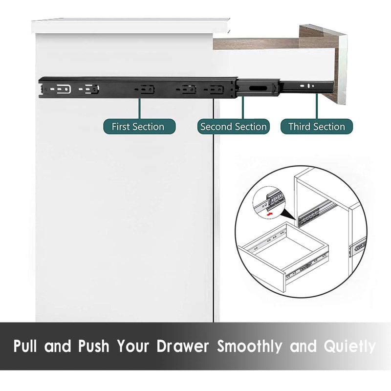 [Australia - AusPower] - Laigoo Heavy Duty Drawer Slides 8 Inch, Full Extension Drawer Slides, Ball Bearing Cabinet Drawers Slide, 1 Pair 