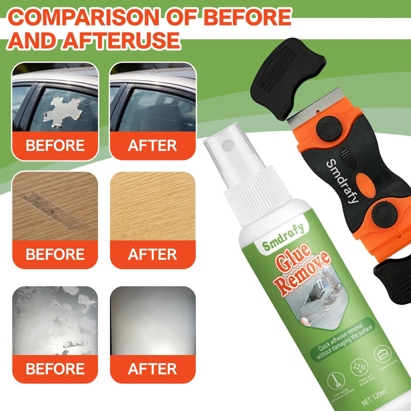 120 ml Sticker Remover with Scraper Labels Remover Removes Adhesive | Quickly removes stubborn adhesive residues, labels, stickers, easy to clean, suitable for various surfaces