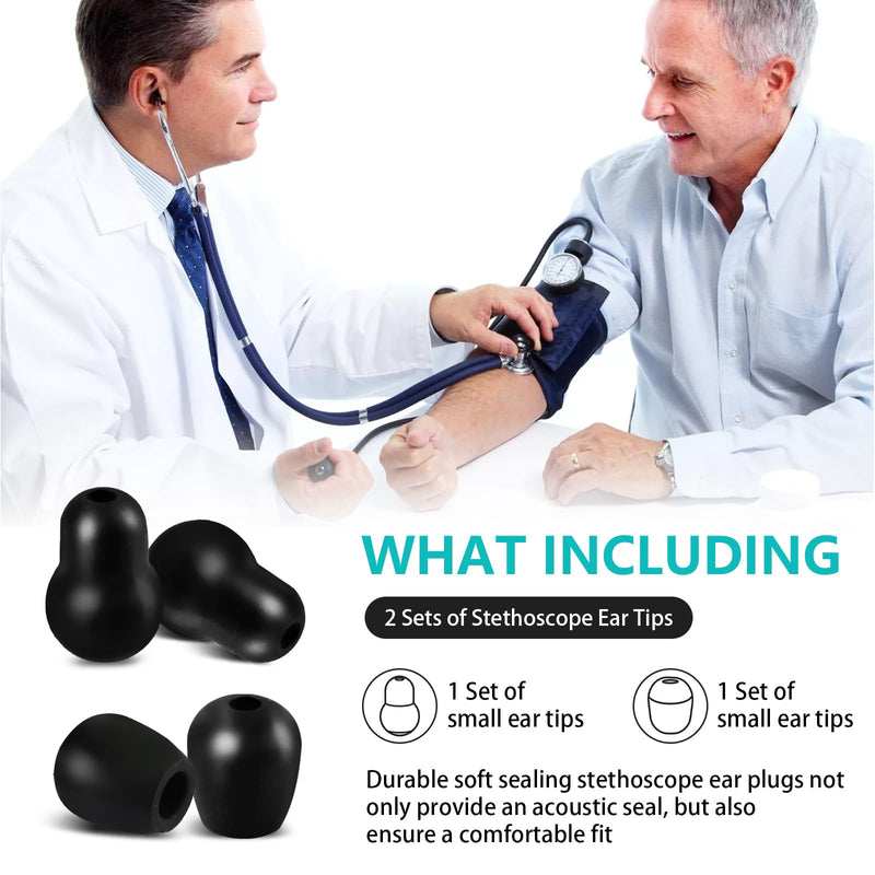 [Australia - AusPower] - Stethoscope Ear Tips Replacement for Littmann Stethoscope Ear Diaphragm Plug, Small/Medium Stethoscope Ear Bud Pieces Fit for Littmann Stethoscope Cardiology IV Ear Cover Parts, 8 Pcs 