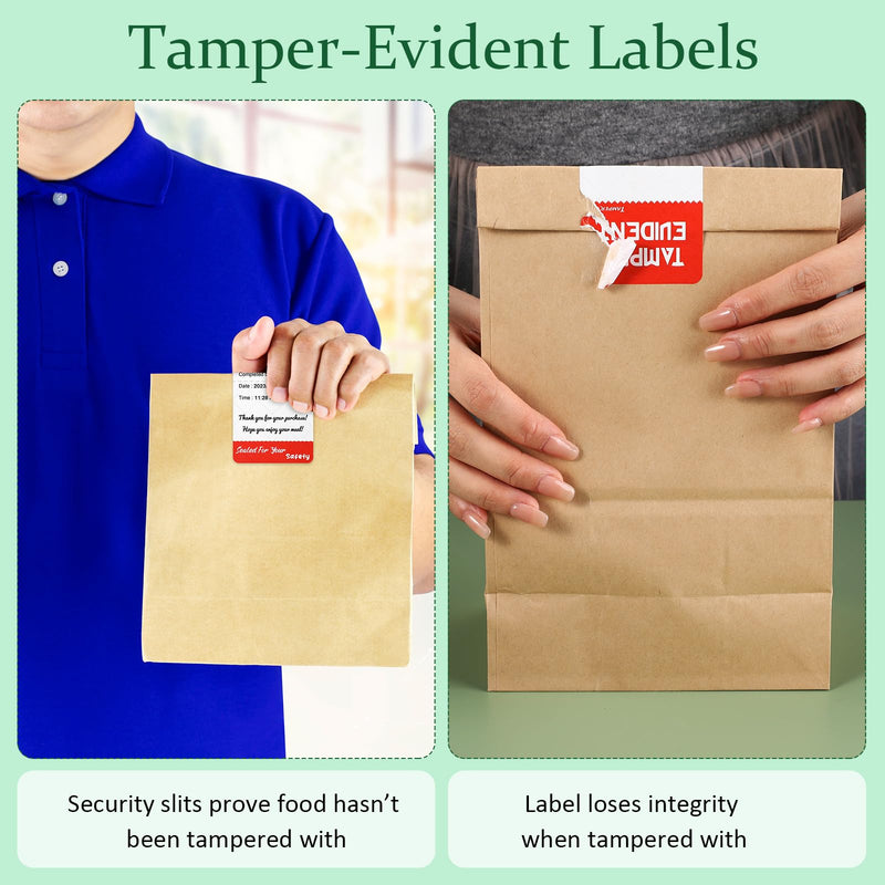 1 x 1000 Pcs Tamper Evident Stickers 2" x 4" Thermal Printer Sticker Paper Seal Tamper Proof Stickers for Drivers Safety Seal Writable Delivery Label (Red) Red