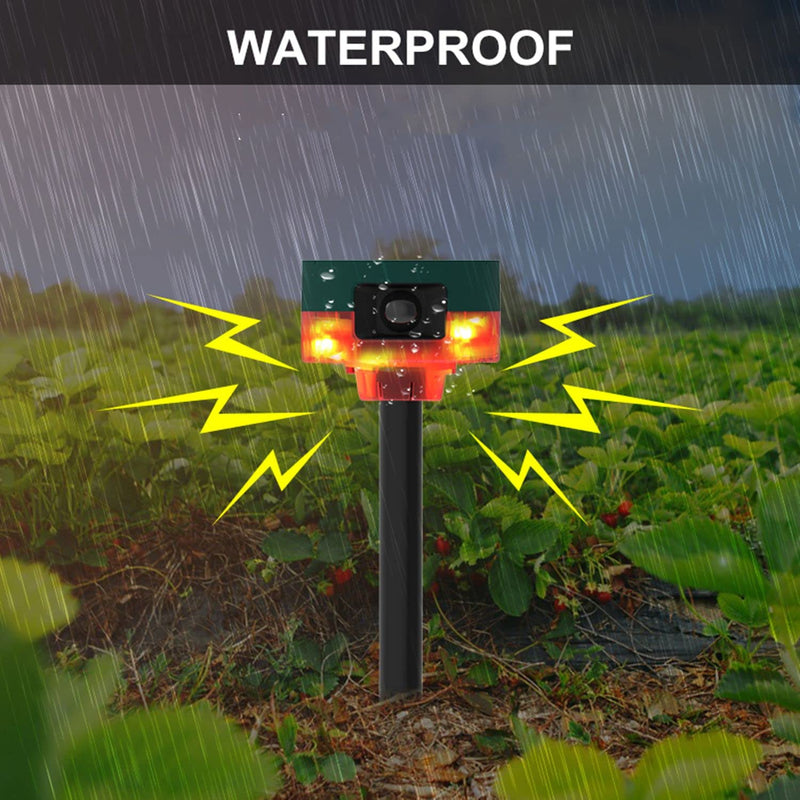 [Australia - AusPower] - HULPPRE Solar Outdoor Motion Sensor Alarm-Dog Barking&Gunshot Sound ,Support Recording,130db Loud Noise Maker,13 Kinds of Sound Strobe Light with USB,Say Goodbye to The Intruders 13 sounds outdoor alarm 