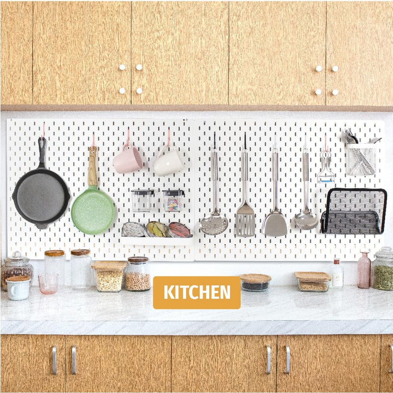 [Australia - AusPower] - Pegboard Hooks ONLY for IKEA Skadis Pegboard, White, Pegboard Accessories, Compatible with IKEA SKADIS Pegboard, 16 Pack White S Hook 