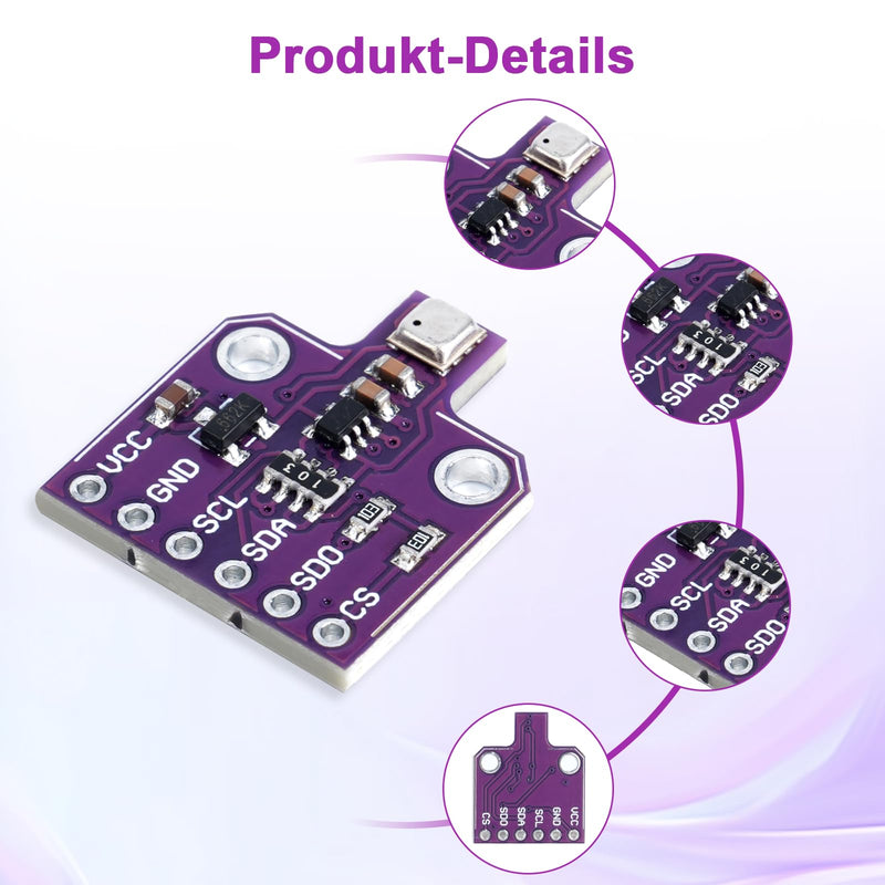 ARCELI BME680 Development Board, CJMCU-680 Pressure Sensor for Temperature and Humidity Sensor, 1.7 ~ 3.6 V I2C Interface Compatible with Arduino for Capturing Air Quality (Pack of 3) 3 Stück