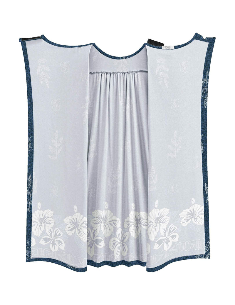 [Australia - AusPower] - Deyeek Hospital Gowns for Women Open Back Dress Long Sleeve Post Surgery Tear Away Snaps Adaptive Nightgowns with Arm Snaps Blue Print XX-Large 