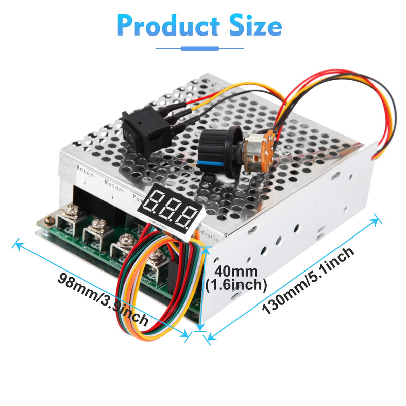 [Australia - AusPower] - PWM 3500W Max DC Motor Speed Controller, DC 10V-55V & 100A Max Brush Motor LED Display Stepless Speed Controller with Forward-Brake-Reverse Switch & Ajustable Potentiometer 