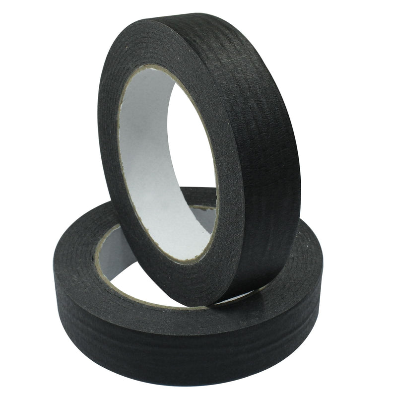 2 Rolls Black Masking Tape, 1" x 55 Yards Medium High Tack Masking Tapes, All Purpose Label Tape for Painting, DIY, Home, School, Office, Labeling and Crafts
