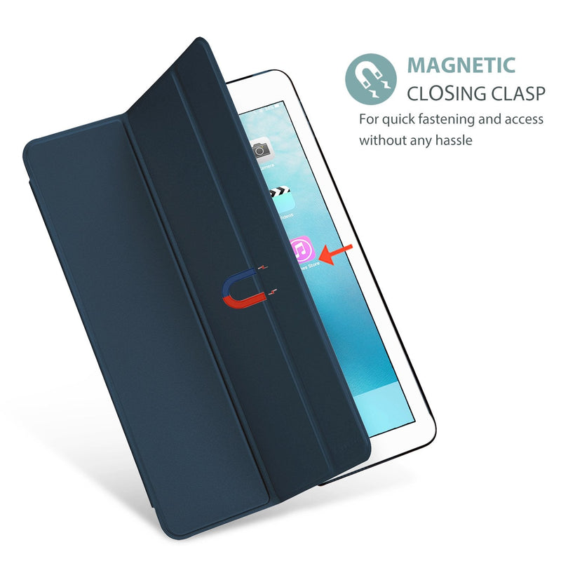 [Australia - AusPower] - for iPad 9.7 Inch Case iPad 6th/5th Generation Case 2018 2017(Model: A1893 A1954 A1822 A1823), Ultra Slim Lightweight Stand Case with Translucent Frosted Back Smart Cover -Navy Navy 
