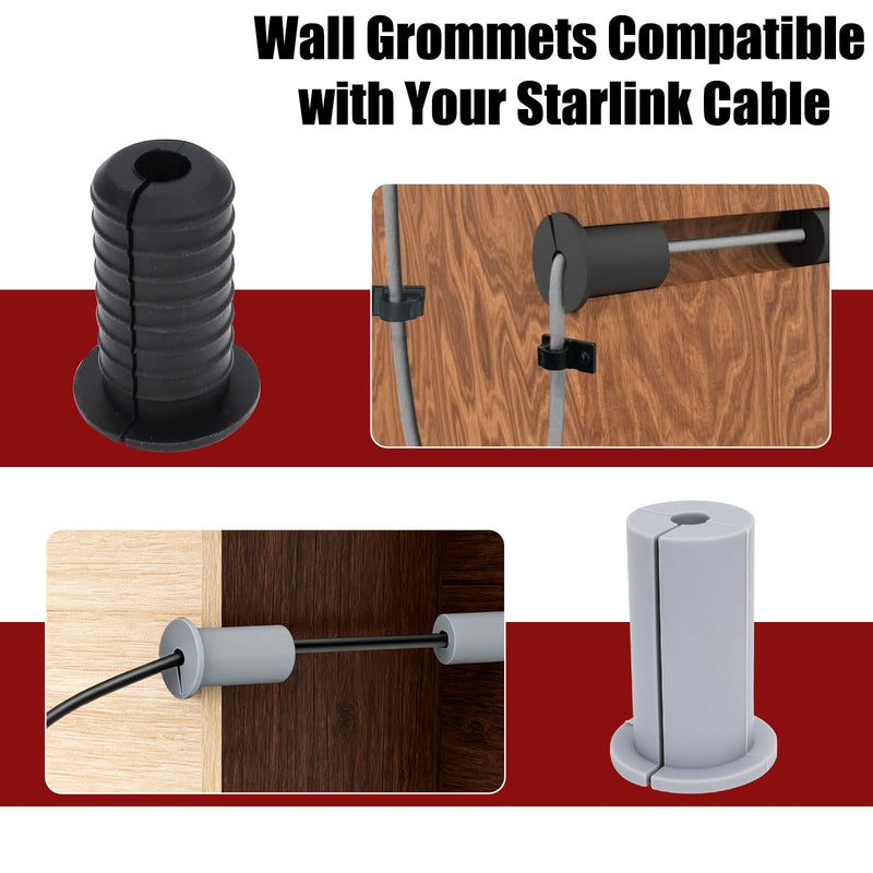 Starlink Cable Routing kit with 3/4", 5/16" and 1" Spade Strengthen Drill Bit, Cable Ties, Wall Bushing Grommets, Wall Clamps Cable Installation Kit, for Starlink Gen 2/3 Dish & Mini Ethernet Setup.