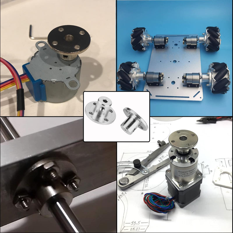 [Australia - AusPower] - 2-Pack 8mm Flange Shaft Coupling High Hardness Metal Axis Bearing Fittings DIY Model Accessory Rigid Flange Guide Shaft Coupler Motor Connector 2 