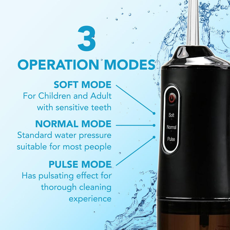 [Australia - AusPower] - PURSONIC Mario Lopez Rechargeable Water Flosser - 360° Cordless Water Flossers for Teeth and Gum Massage - 7.5ounce Tank Water Dental Flosser with 3 Modes 