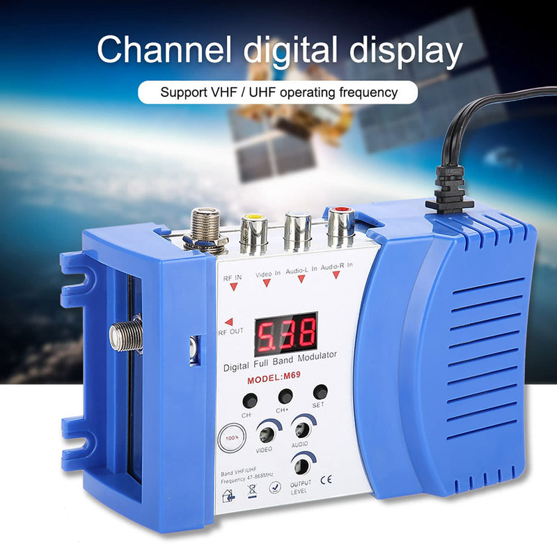 [Australia - AusPower] - M69 AVRF AVTV Converter VHF UHF Modulator, Digital AV to RF Signal Converter, Adjustable Output, Clear Picture, Easy Installation, US Plug 