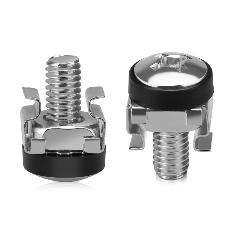 [Australia - AusPower] - kwmobile 50 Pack M6 Cage Nuts, Bolts and Washers Kit - Cage Nuts Set With Tool for Installation Extraction - For Patch Panel Rack Mount - Silver 