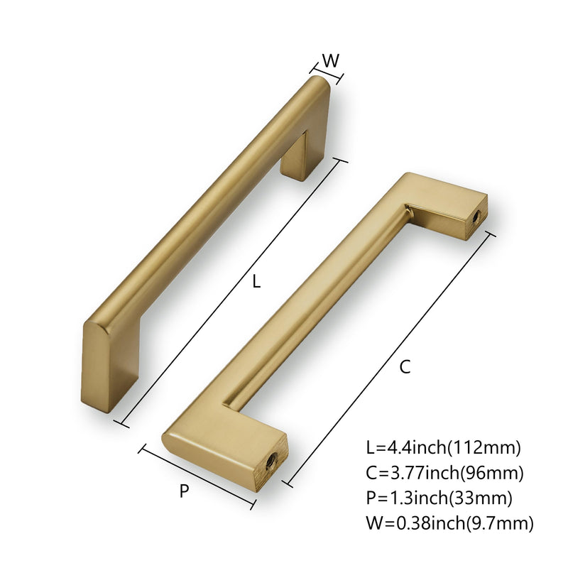 khtumeware 3-3/4 Inch Hole Center 6 Pack,Champagne Bronze Cabinet Pulls Heavy Duty Solid Satin Brass Kitchen Drawer Handle Antique Cabinet Hardware for Bathroom, Drawer, Cabinet Champagne Bronze