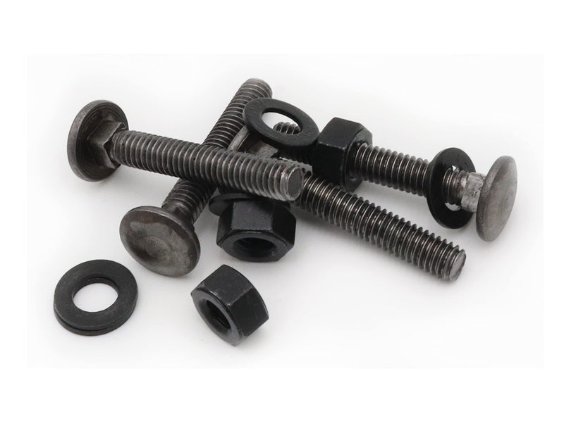 [Australia - AusPower] - LBY 10 Sets 5/16-18 x 2" Carriage Bolts Screws Round Head Square Neck and Hex Nuts & Flat Washers, 45# Steel, Black 5/16-18 x 2" 