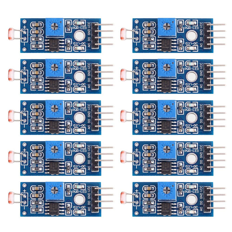 [Australia - AusPower] - WayinTop 10 Pcs 4 Pin Photo Resistor Sensor Light Detector Module with Digital Output for Arduino Raspberry Pi 