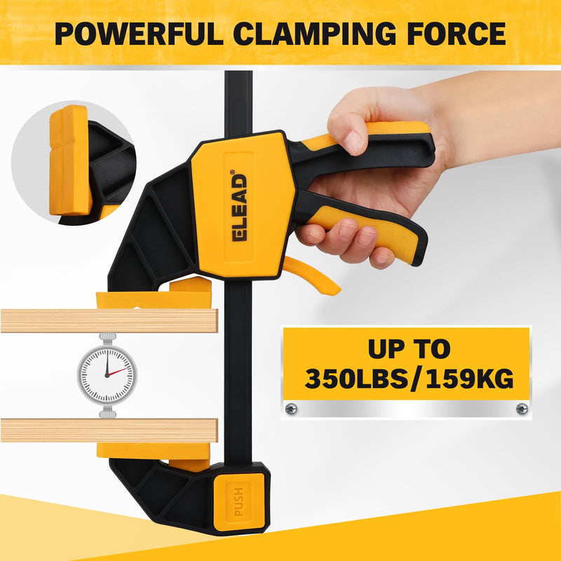 [Australia - AusPower] - 3-Pack 12-Inch Bar Clamp for Woodworking with Leveling Block Clamp, 350LBS Load Limit, Heavy Duty Quick-Release Wood Clamps/Spreader, One-Handed F Clamp for Wood Working 3-Piece long 350lbs 