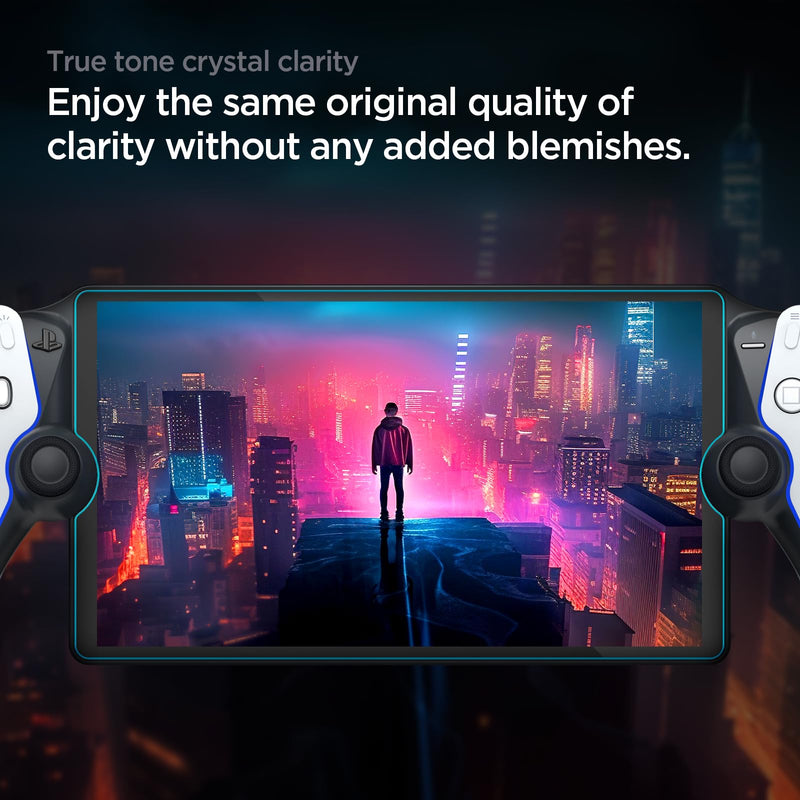 [Australia - AusPower] - Spigen Tempered Glass Screen Protector [GlasTR EZ FIT] designed for PlayStation Portal Remote Player - 1 Pack 