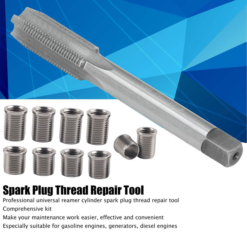 [Australia - AusPower] - Spark Plug Thread Repair kit, M10x1.0 Bolt, M12x1.0 Tap Stainless Steel Repair kit for Automotive Engine M10x1.0 Bolt M12x1.0 Tap 