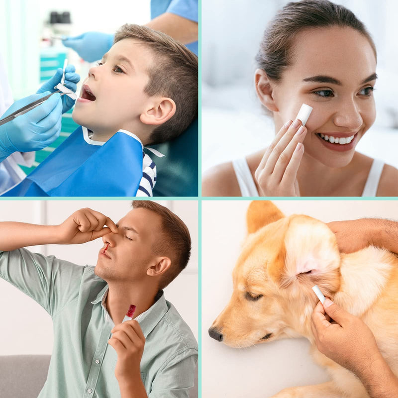 [Australia - AusPower] - 200 Count 1.5 inch Dental Gauze Cotton Rolls, Non-Sterile 100% Natural Cotton, High Absorbent Cotton for Mouth Gauze and Nosebleeds for Kids and Adults 