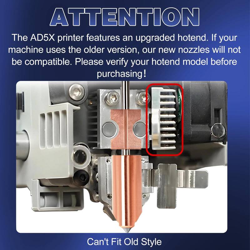 [Australia - AusPower] - Upgraded AD5X Nozzles Kit, with 2PCS 0.4MM Nozzles, 2 Silicone Sock, 2 Nozzle Brush, 20 Cleaning Needles and 2 Silicone Greases, All Metal Integrated Hotend, Compatible with AD5X 3D Printer Parts 