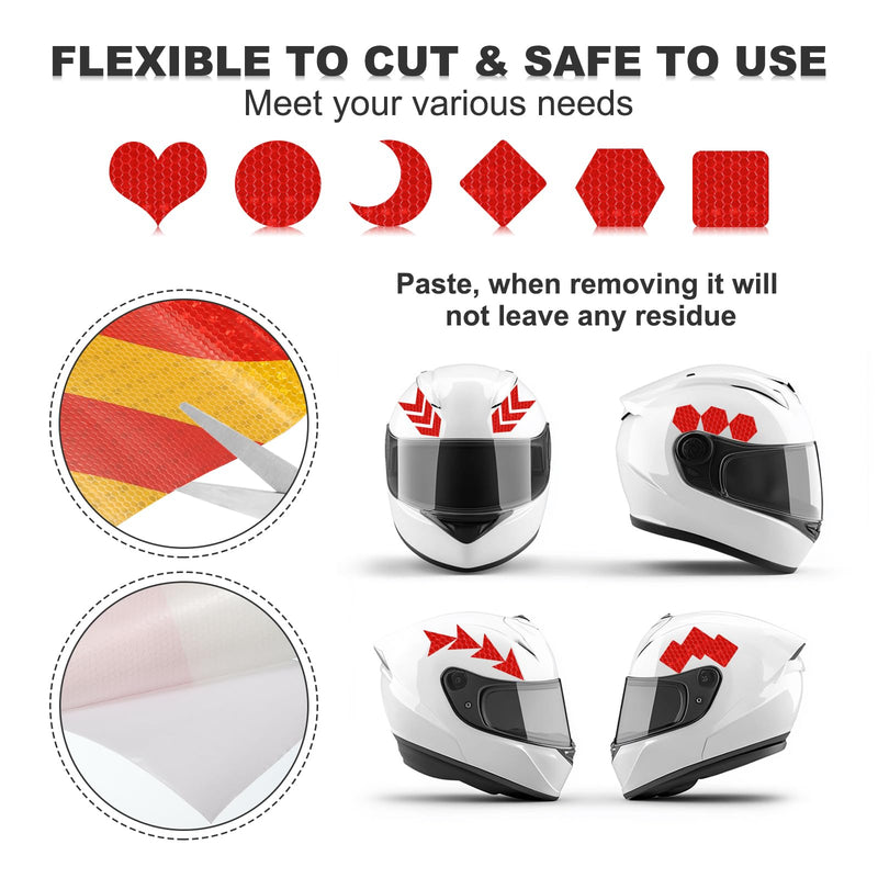 MECCANIXITY Reflective Tape, 6 Inch x 82 ft Warning Safety Sticker Night Reflectors Self-Adhesive Trailer Reflector Twill Tape for Cars Trucks Trailer, Yellow Red 6 Inch x 82 Feet