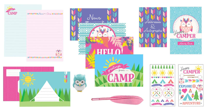 [Australia - AusPower] - Playhouse 29-piece Happy Camper Complete Letters and Notes Stationery Tote for Kids 