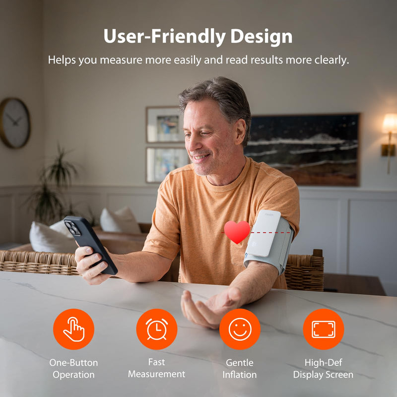 [Australia - AusPower] - iHealth Neo Wireless Blood Pressure Monitor, Upper Arm Cuff, Bluetooth Blood Pressure Machine, Ultra-thin & Portable, App-enabled for iOS & Android 