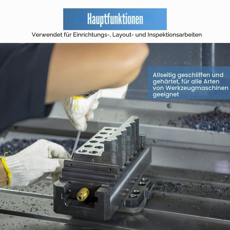 Precision Blocks, Parallel Blocks, Parallel Blocks Metric, Clamping Blocks Metric, 1-2-3 Clamping Blocks, Precision Hardened Steel 23-Hole Clamping Block 0.0001" Machinist 123 Device for Milling Machine