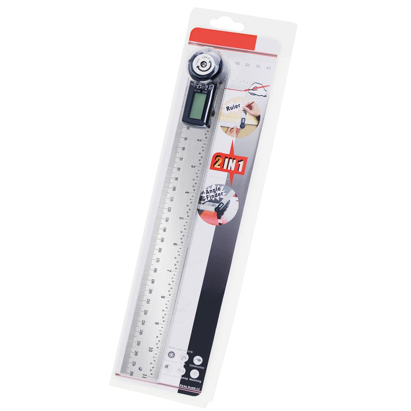 [Australia - AusPower] - Stainless Steel Digital Angle Ruler Gauge Finder Meter Protractor Measure Metric and Imperial Scale for Automobile constructions Boating Woodworking (Stainless Steel Ruler) 
