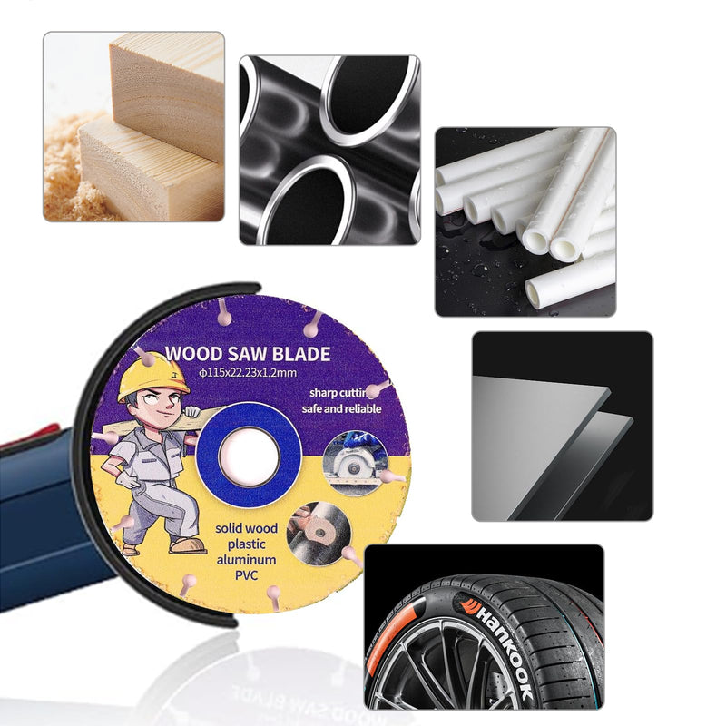 [Australia - AusPower] - Xiciki Saw Blades for Angle Grinder Wood, Cutting Discs 115 mm with 22.23 mm Bore, Flex Discs Cuts Nailed Boards, Carbide Flex Discs for Wood, Plywood, Plastic, Pack of 2 