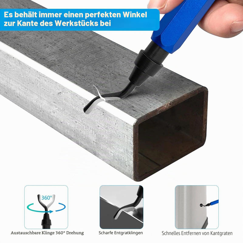 Universal Deburring Tool with 10 Replacement Blades, 360° Rotating Blade for 3D Printing, Plastic and Aluminum (1 Tool + 11 Blades)