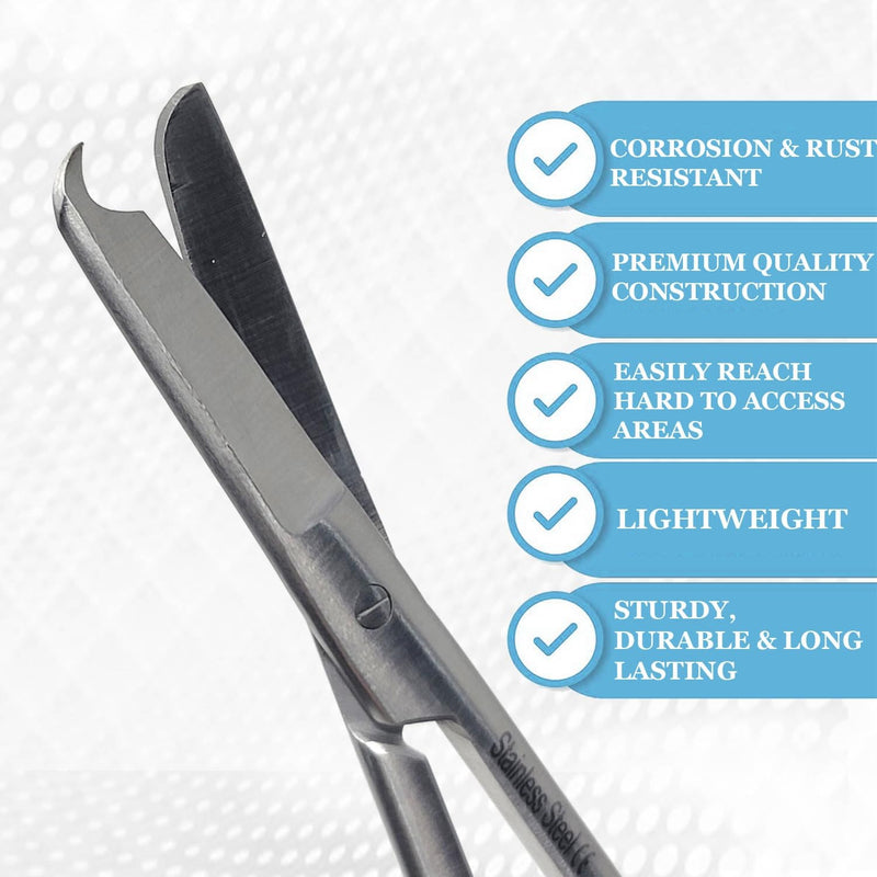 Premium Quality Suture Stitch Scissors with Crescent Delicate Hook- Perfect for Suture Removal, First Aid, EMS Training and More Premium Quality Instrument- Stainless Steel (4.5 Inch Straight) 4.5 Inch Straight