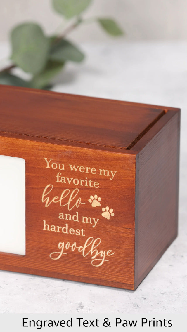 DGDCDV Pet Memorial Urns for Dogs or Cats Ashes with Photo Frame Goodbye Large