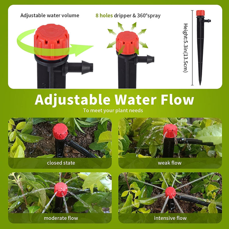 [Australia - AusPower] - Irrigation Drippers,50 pcs Drip Irrigation Emitters for 1/4" Drip Irrigation Tubing 360 Degree Adjustable Water Flow Drip Emitters Irrigation Drip Heads Drip Irrigation Spray Emitters for Flower Plant Pack of 50 