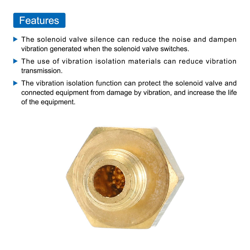 QUARKZMAN Pneumatic Silencer M5 Long Exhaust Silencer Solenoid Valve Brass Silencer Noise Silent Air Cylinder Accessories for Valve 10 Set | Solenoid valve, air cylinder accessories, brass, noise reduction, for valve, silencer