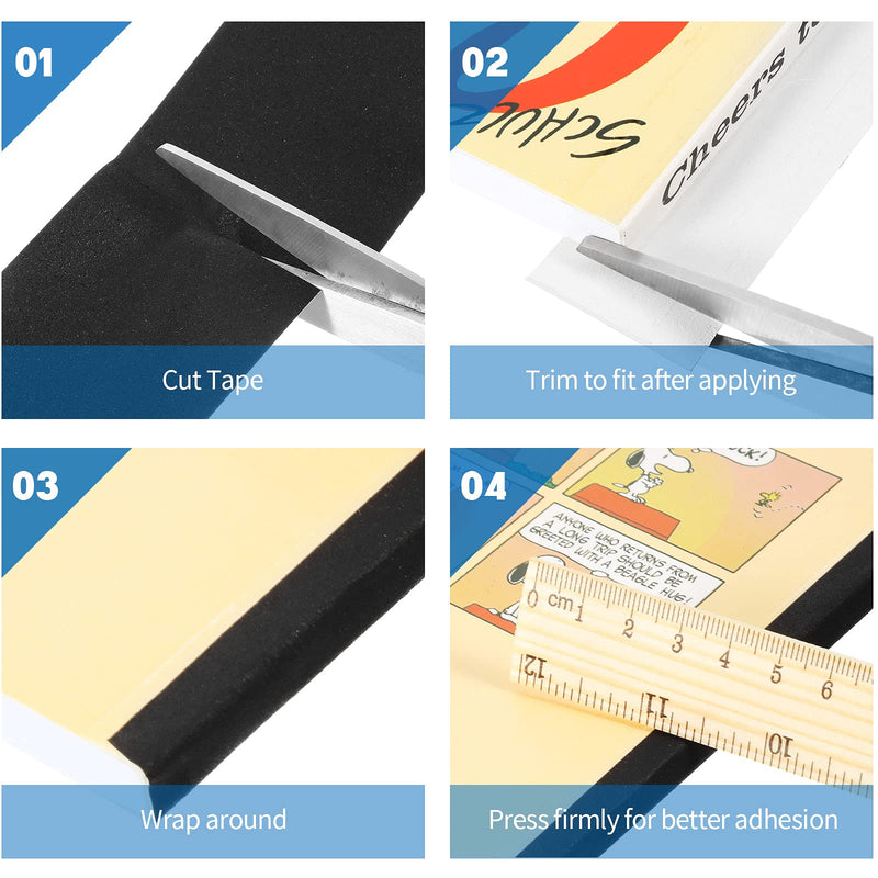 2 Pcs Black Book Binding Tapes 1 Inch / 2 Inch Self Adhesive Matte Cloth Tapes 15 Yard Roll for Old Books Antique Books Daily Supplies Cable Management Packaging