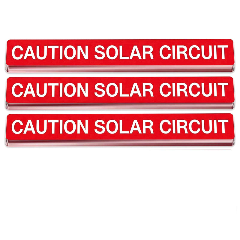 30Pcs Caution Solar Circuit Labels, PV Photovoltaic System Safety Stickers for Solar Installers, Electricians, Industrial Use| Code Compliant | UV Resistant Weatherproof | Industrial Grade Vinyl